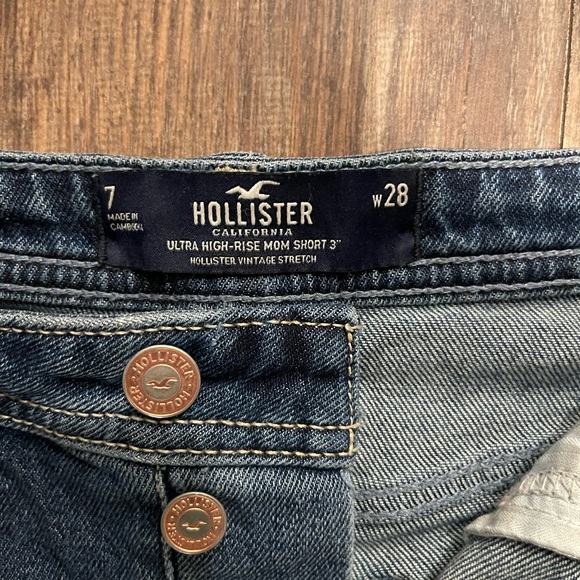 Hollister Blue Jean Shorts Distressed Cut-Off Style - Picture 2 of 2